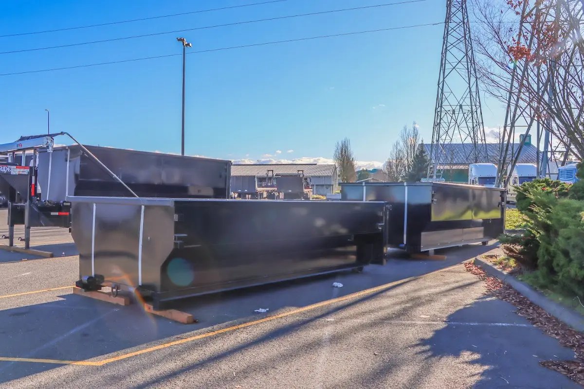 Roll-off dumpster ready for waste disposal at job site for 4 Yard Dumpster Rental in Moncks Corner